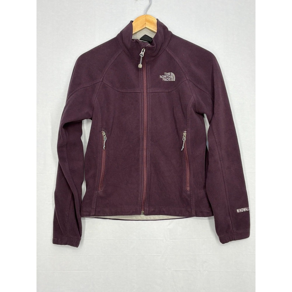The North Face Full Zip Windwall Fleece Jacket Woman Deep Plum Long Sleeve Small